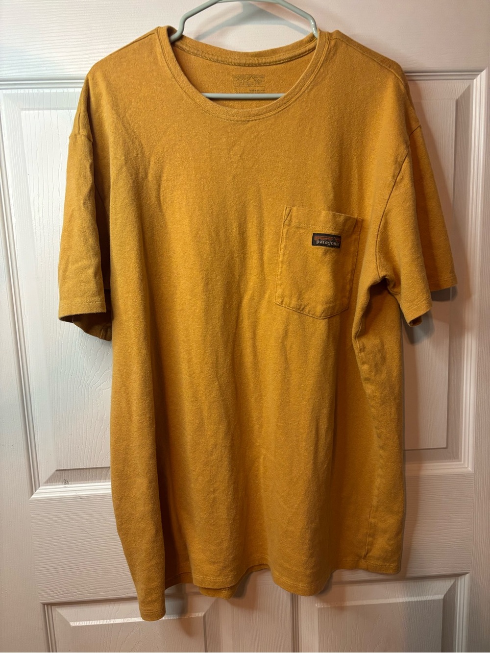 Patagonia Men's Short Sleeve Pocket Tee in Mustard